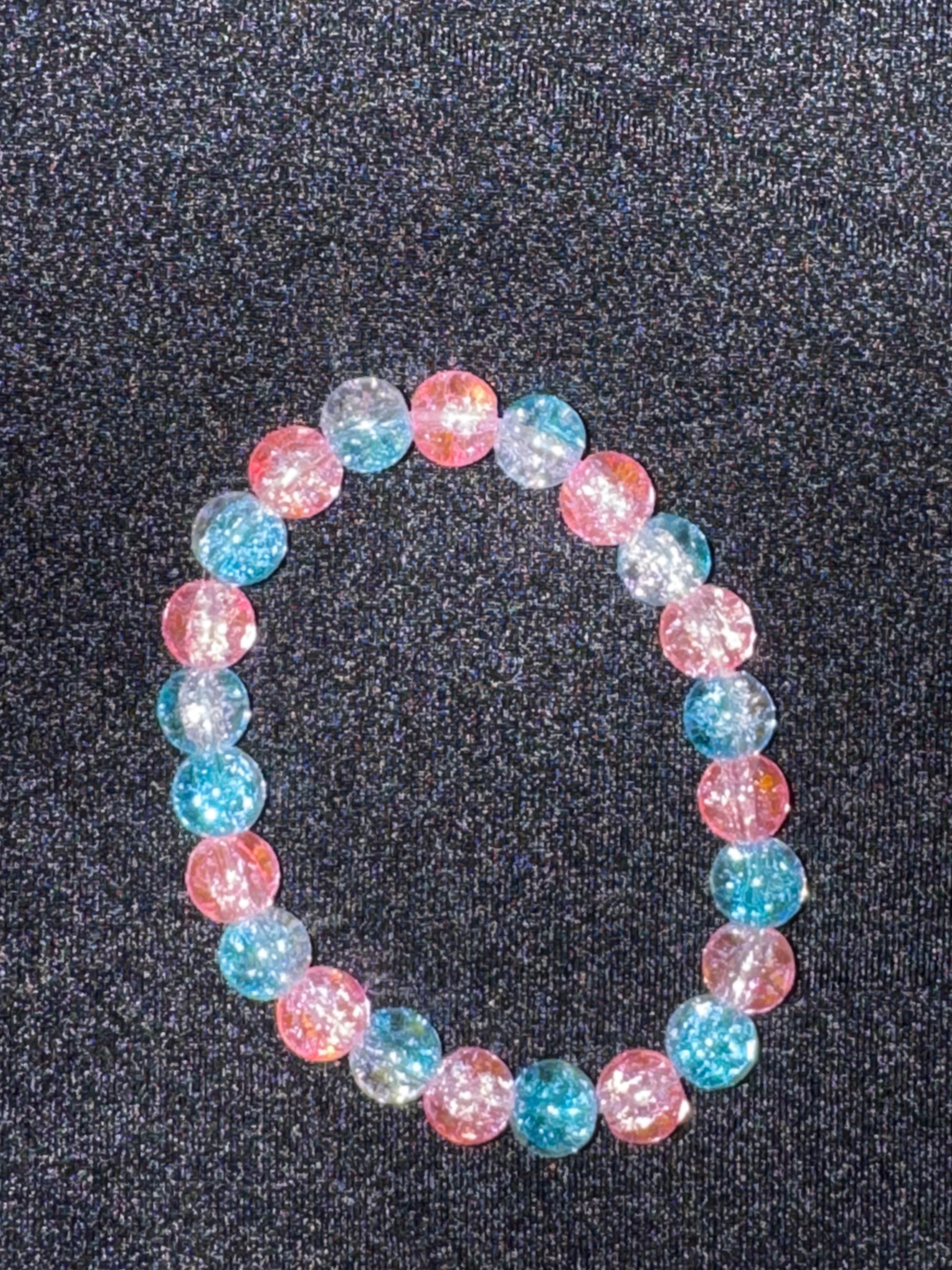 Cotton candy sky inspired glass brac